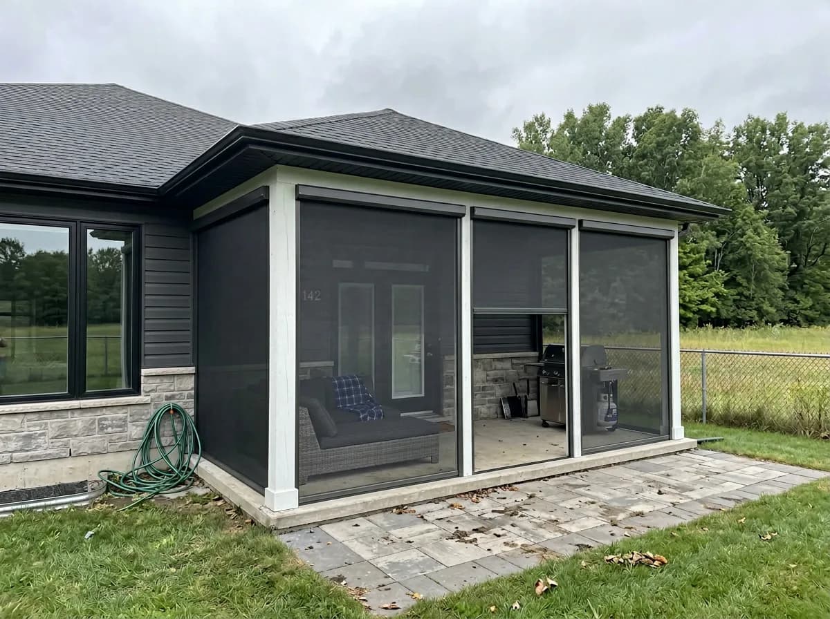 Recent outdoor sun shades project in Hamilton, Ontario