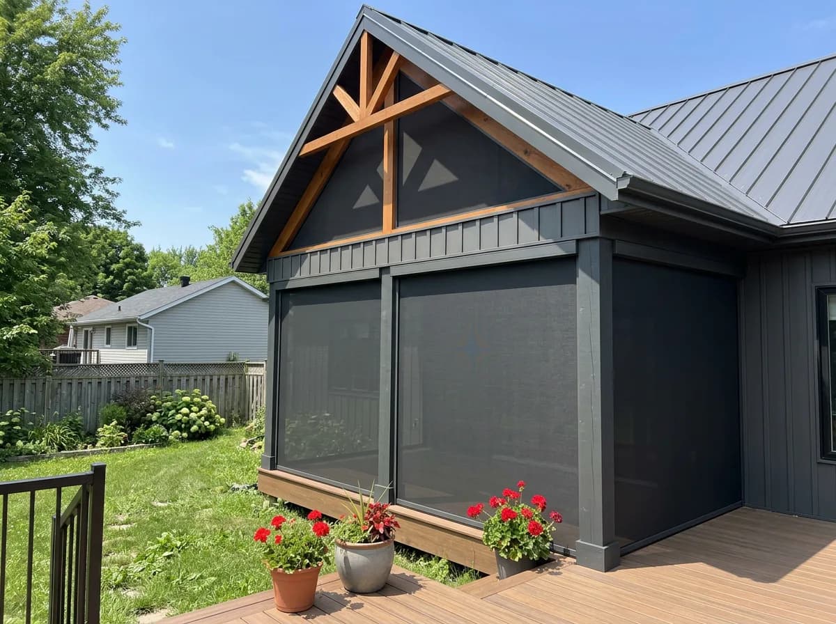 Retractable Patio Screens installed in Kitchener-Waterloo, Ontario
